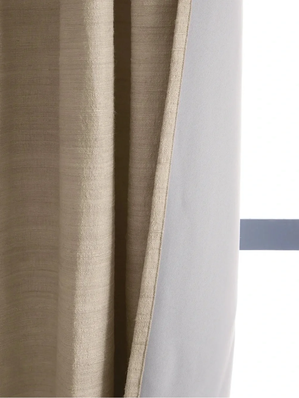 NWT QUINCE Set Of 2 48x84 Raw Silk Blackout Curtains Sand 9073